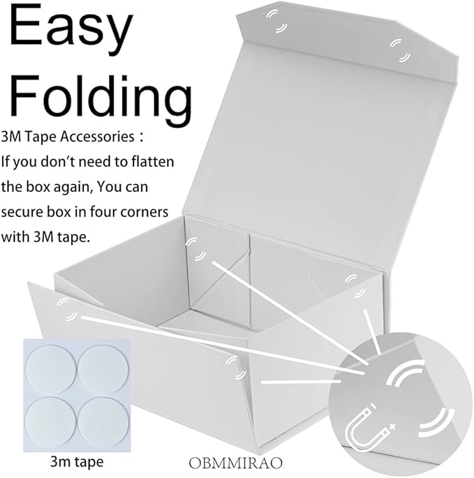 10 Small White Gift Boxes 9.5x7x4 Inches, Magnetic Gift Box with Lid for Gift Packaging, Wholesale gift boxes for Presents, Bridesmaid Proposal Boxes (10pcs/pack)-NeatNest