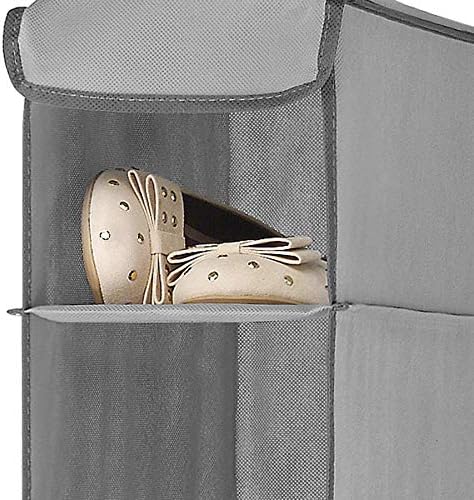 Whitmor Hanging Shoe Shelves - 8 Section - Closet Organizer - Grey-NeatNest