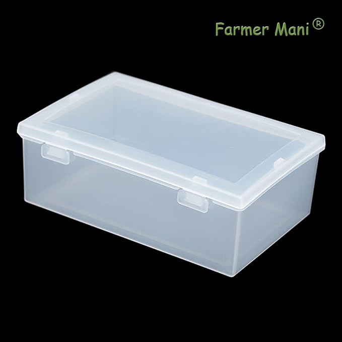 2 Pcs Rectangle Clear Plastic Beads Storage Containers Box (6.22x4.09x2.28inch) with Lid for Collecting Small Items, Beads, Game Pieces, Business Cards, Crafts Accessories-NeatNest