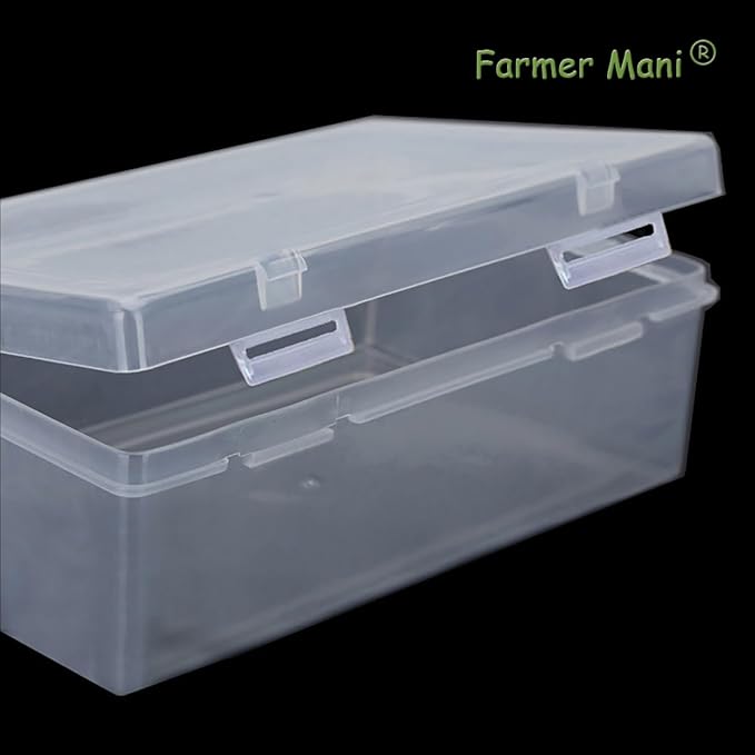 2 Pack Rectangle Small Storage Containers Box 6.5 x 4.17 x 2.28 inch, Clear Plastic Storage Containers Box for Collecting Small Items, Beads, Game Pieces, Business Cards, Crafts Accessories-NeatNest