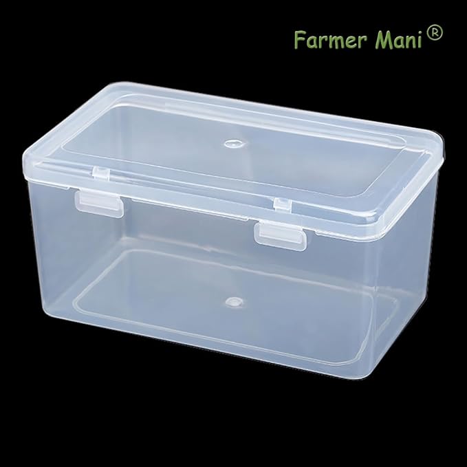 2 Pack Rectangular Clear Plastic Box Containers (6.77x3.78x3.67 Inches) with Buckle Lids,Rectangular Containers Case for Jewellery, Pills, Herbs, Tiny Bead, Craft Items-NeatNest