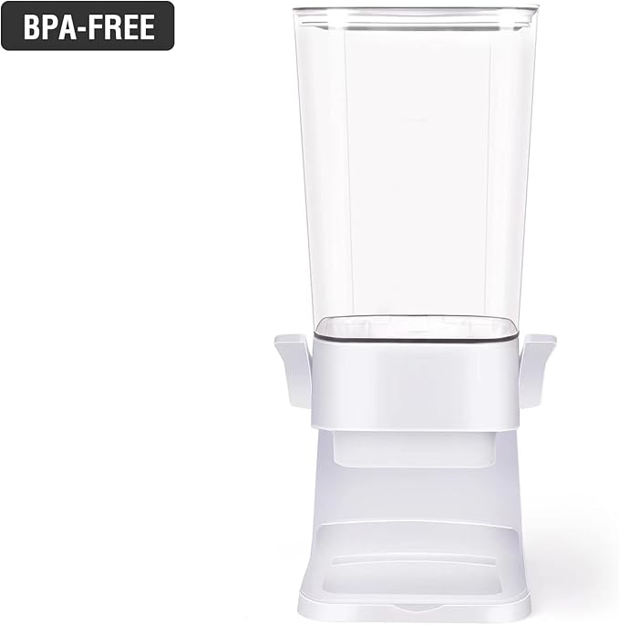 Cereal Dispenser Countertop Large Cereal Containers Storage Dispenser For Pantry Dry Food Dispenser Countertop Rice Candy Dispenser Machine For Snack,Nuts, Granola(White,3 pack)-NeatNest