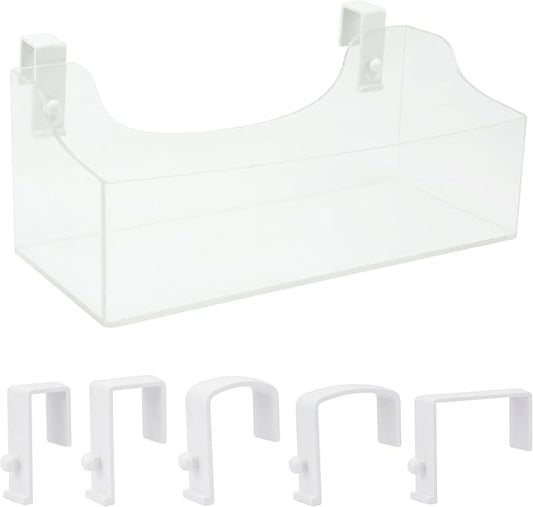 Acrylic Hanging Bedside Shelf - Multiple Purpose Bedside Caddy For Bed/Bunk Bed,Cubical Wall Shelf Storage Organizer File Holder For Home Office(Clear)