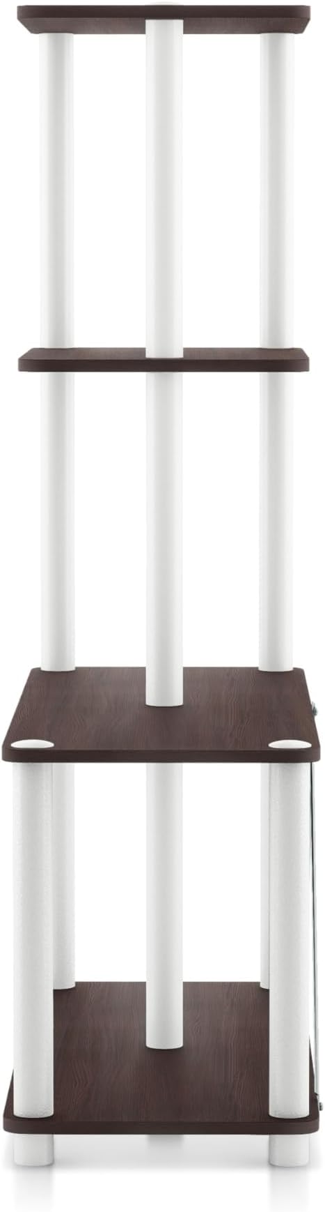 HOMES: Inside + Out Apexa Modern 4-Cube Ladder Shelving Units, Collectibles Display Shelves, Easy Assembly Standing Shelf, Home Storage Organizer for Living Room, Bedroom, Office, Espresso