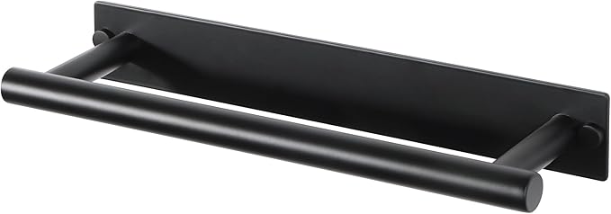 Alise Bath Towel Bars, 12 Inch Towel Hanger Towel Racks for Bathroom, SUS304 Stainless Steel Hand Towel Holder, Wall Mount with Self-Adhesive or Drilling, Matte Black