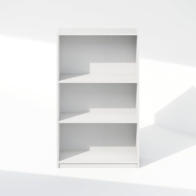 Furinno Reed 3-Tier Multipurpose Adjustable Shelf Clothing & Closet Storage Organization, White-NeatNest