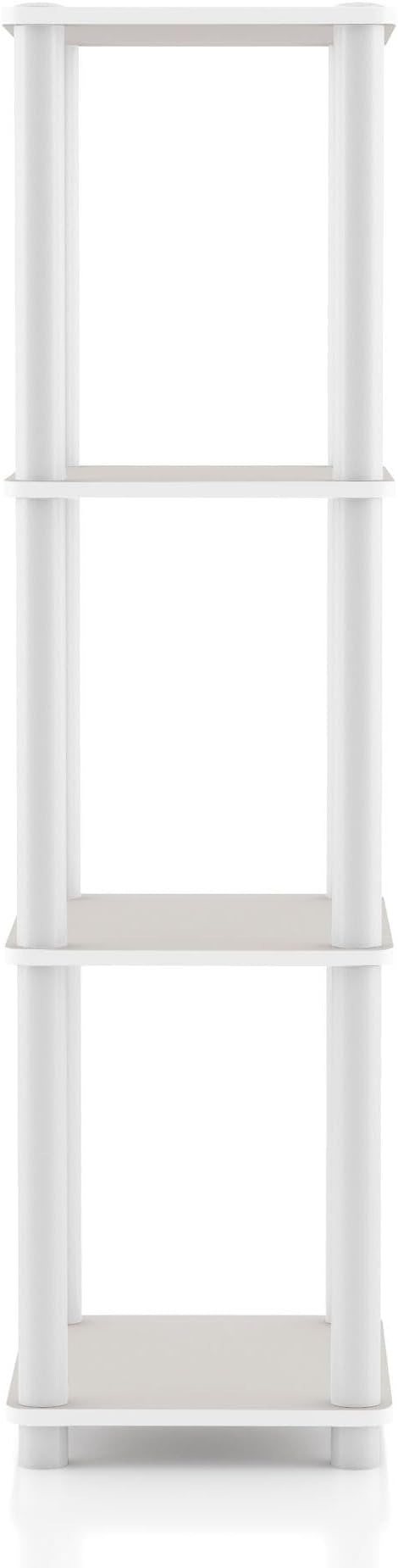 HOMES: Inside + Out Apexa Modern 4-Tier Narrow Shelving Units, Collectibles Display Shelves, Easy Assembly Standing Shelf, Home Storage Organizer for Living Room, Bedroom, Office, Taupe Grey