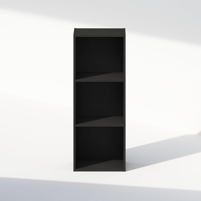 Furinno Reed 3-Tier Open Shelf Multipurpose Closet & Clothing Storage, Storage Organizer, Blackwood-NeatNest