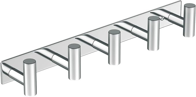 Wall Mounted Coat Rack-5 Hooks, Heavy Duty Stainless Steel Hook Rail for Towel Coat Hat Purse Bag Jacket, Towel Hooks for Entryway Bathroom Kitchen (Glossy 5 Hooks - 1 Pack)-NeatNest
