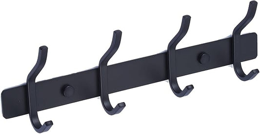 AZW Coat Rack Wall Mount,Heavy Duty Stainless Steel Metal Coat Hooks Hanging for Robes Bags Keys Hat Clothes and Bathroom Door Towels Hanger(Matte Black 4 Hooks)-NeatNest