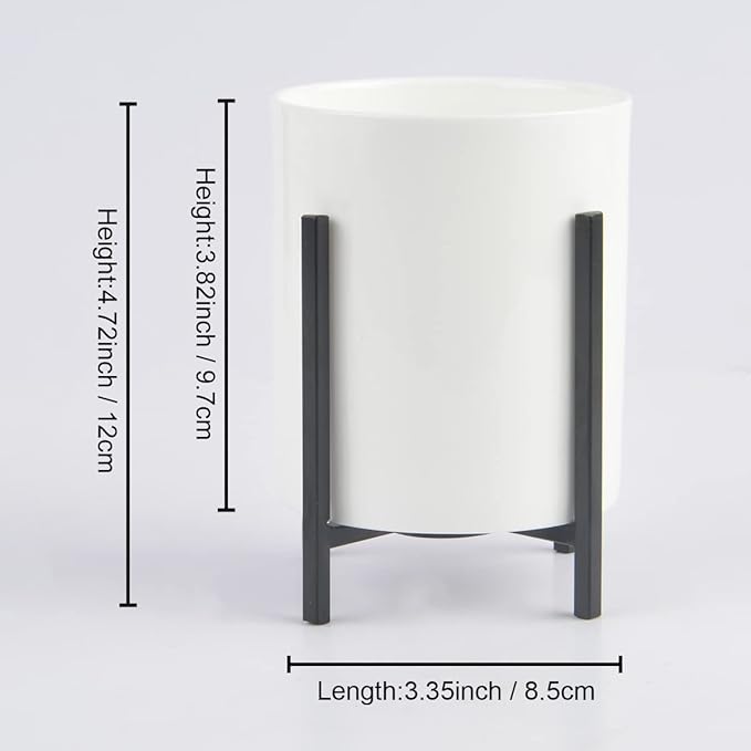 Ceramic Flatware Caddy, Silverware Caddy Cutlery Holder, Round Utensil Crock, Kitchen Utensil Holder for Countertop, Ceramic Cup wtih Rose Gold Trim and Rose Metal Bracket, 1 Pcs-NeatNest