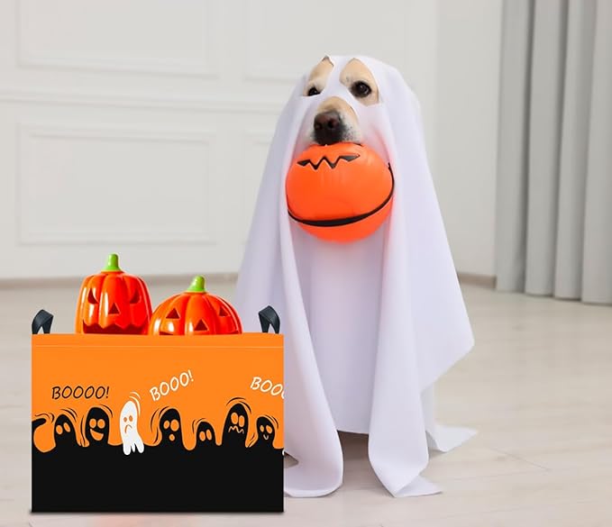 CLOCOR Rectangular Storage Basket Empty,Gift Basket for Halloween, Waterproof Storage Bin with Handles,Room Decor(Spooky)-NeatNest