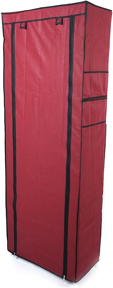 10 Tiers Shoe Rack with Dustproof Cover 27 Pair Shoe Tower Stand Sturdy Shelf Storage Organizer Cabinet Perfect for Bedroom, Closet, Entryway, Dorm Room (Wine Red)-NeatNest