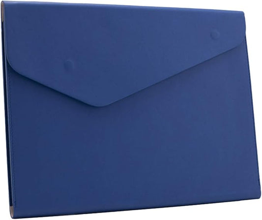 Enyuwlcm PU Leather A4 File Folder Document Holder Waterproof Portfolio Envelope Folder Case with Invisible Magnetic Closure Blue
