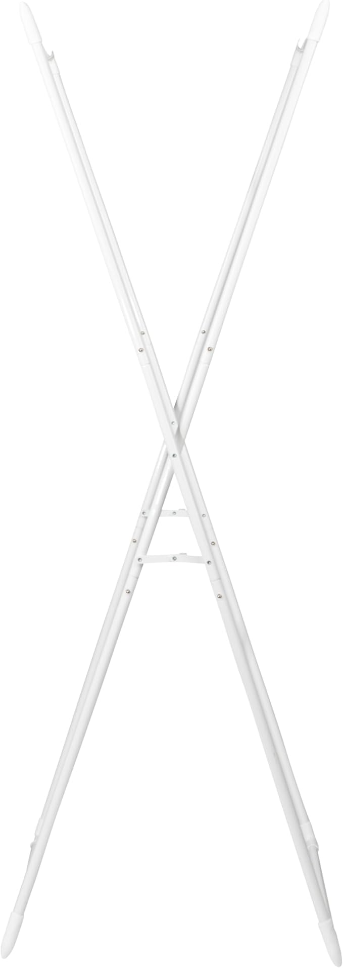 Household Essentials Valet Folding Clothes Rack, Strong Metal X-Frame, Chic Design, Great for Guest and Dressing Rooms, Portable and Easy to Use, Folds Flat, White