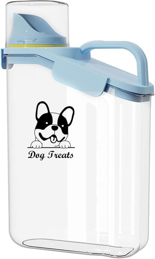 Dog Food Storage Container Airtight Portable Dog Food Container with Handled Lid and Pour Spout,Food Storage for Dog Dry Food Small Pet Food Container with Measuring Cup for Home, Travel,2.8L Blue-NeatNest