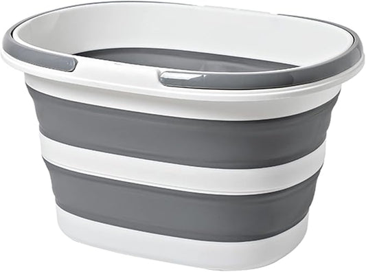 Large Collapsible Bucket 4.2 Gallon (16L) for House Cleaning, Camping, and More - Space Saving, Multiuse Water Bucket for Cleaning Mop - Lightweight and Portable (Grey-1)-NeatNest