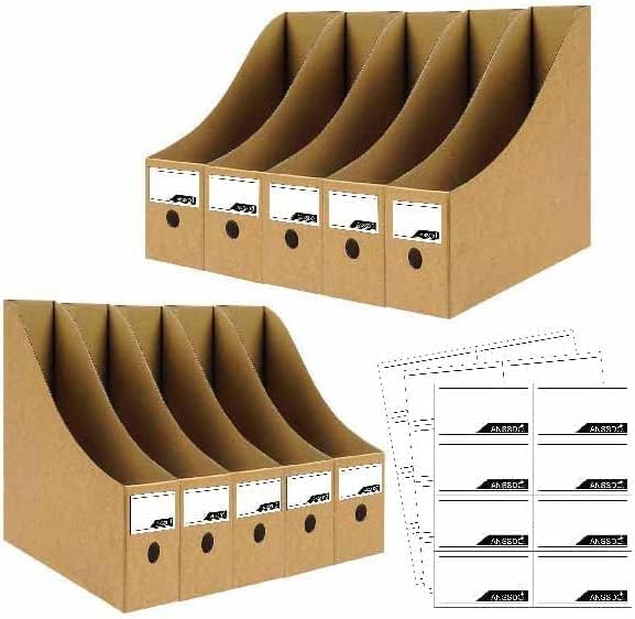 24 Pack Brown Cardboard Magazine Holder Bulk Kraft Magazine File Holder Magazine Organizer, Magazine Storage Box, Large Volume Magazine File Organizer as Book Bins (Kraft, set of 24)