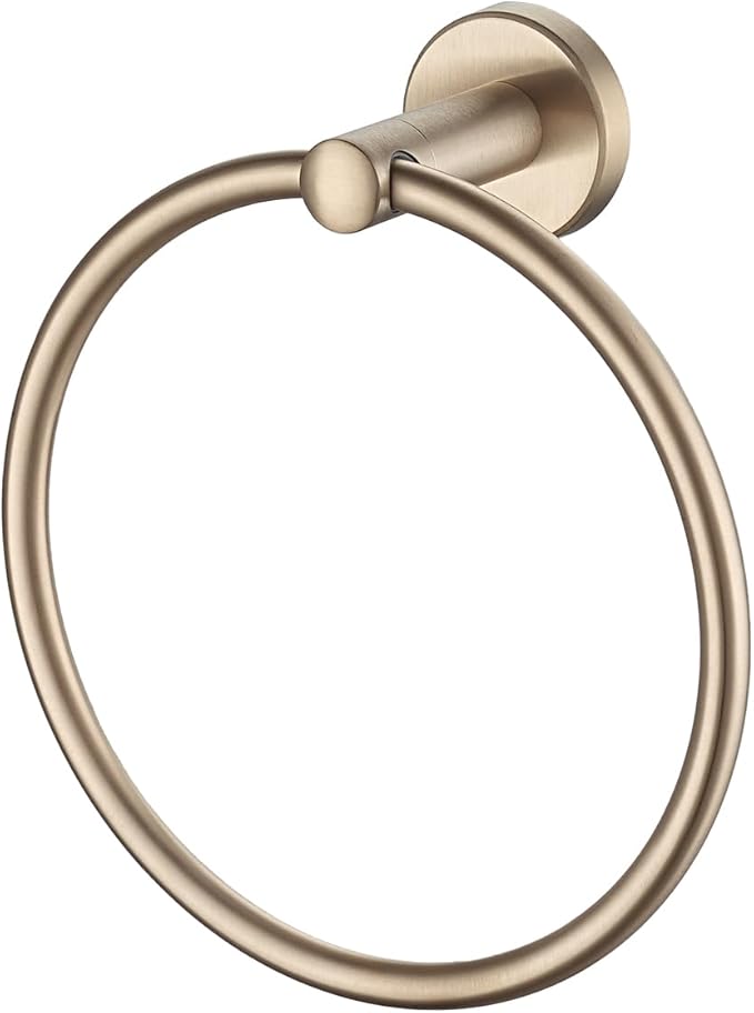 JQK Towel Ring Champagne Bronze, 304 Stainless Steel Hand Towel Holder for Bathroom Wall Mount, TR130-CB