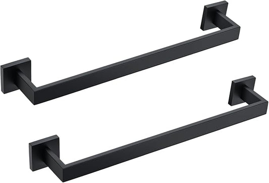 BANOLUX Towel Rack, 12-Inch Towel Bars for Bathroom, Plainshe Towel Rail Towel Racks for Bathroom Wall Mount SUS304 Hand Towel Holder Heavy Duty, Matte Black Towel Bar 2 Pack, A7-TB-MB-12IN-2PACK