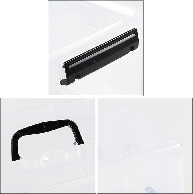 4-Pack Clear Latch Storage Box with Lid, Plastic Lidded Storage Bin, 10 Quart