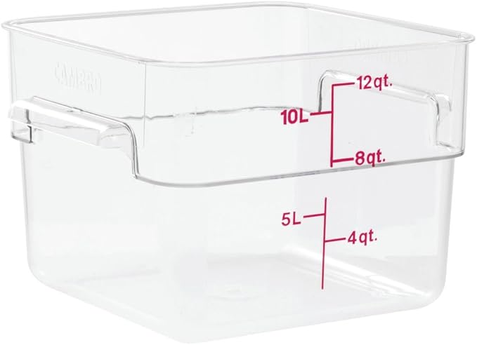 Cambro 12SFSCW135 Camwear Polycarbonate Square Food Storage container, 12 Quart-NeatNest