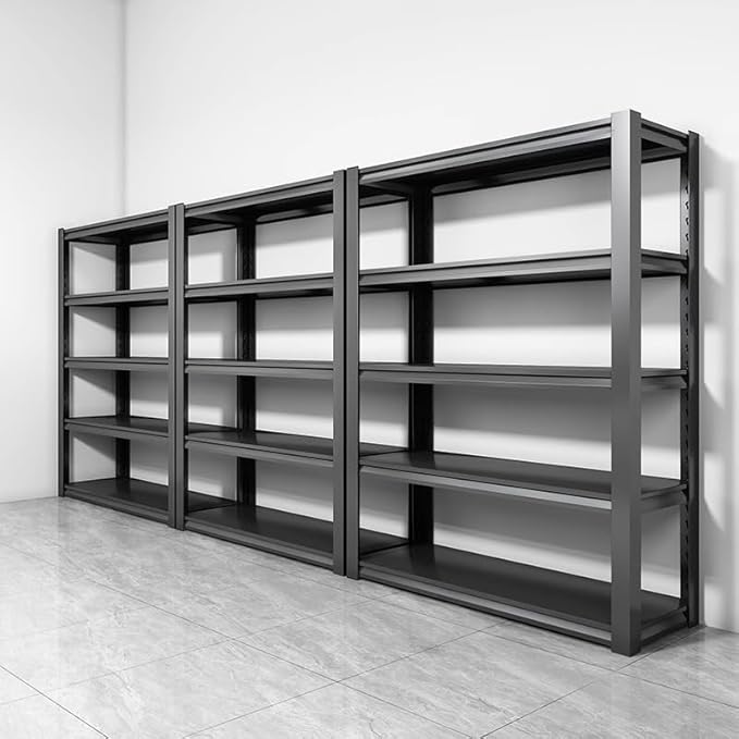 32" W Garage Shelving,5-Tier Heavy Duty Shelving Unit,3000LBS Adjustable Metal Storage Shelves,Storage Rack Units for Industrie,Shed,Warehouse,Basement,Black,32" W x 16" D x 63" H-NeatNest