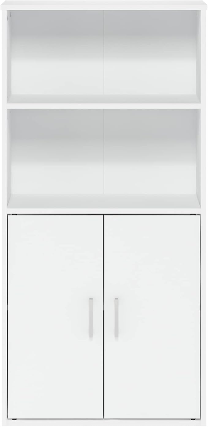 Furinno Pasir 4-Tier Storage Bookcase, Bookshelf, Multipurpose Shelf, White