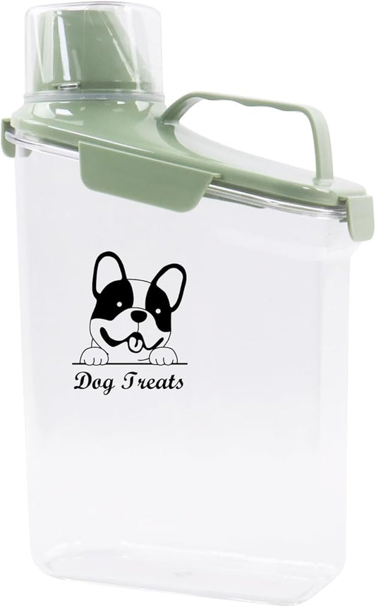 Dog Food Storage Container Airtight Portable Dog Food Container with Handled Lid and Pour Spout,Food Storage for Dog Dry Food Small Pet Food Container with Measuring Cup for Home, Travel,2.8L Green-NeatNest
