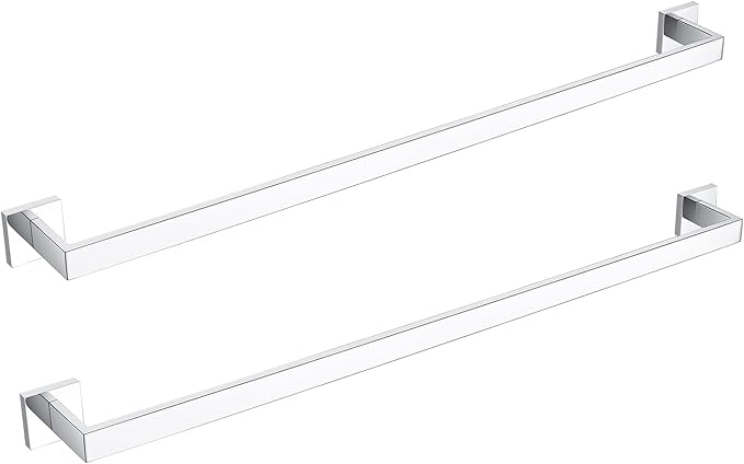 BANOLUX Towel Rack, 32-Inch Single Towel Bars for Bathroom, Towel Racks for Bathroom Wall Mounted SUS304 Stainless Steel Hand Towel Holder Heavy Duty, Chrome Towel Bar 2 Pack, A7-TB-PC-32IN-2PACK