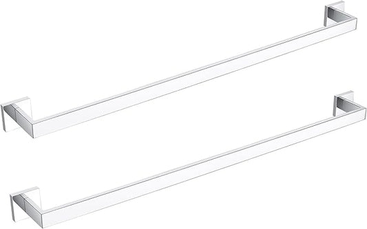 BANOLUX Towel Rack, 32-Inch Single Towel Bars for Bathroom, Towel Racks for Bathroom Wall Mounted SUS304 Stainless Steel Hand Towel Holder Heavy Duty, Chrome Towel Bar 2 Pack, A7-TB-PC-32IN-2PACK