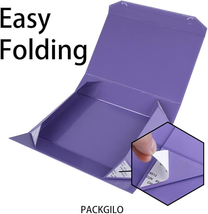 5 Pack Purple Gift Boxes with Lids Small 12 x 8 x 2.7 Inches Clothes Gift Boxes for Presents Shirt Gift Boxes with Ribbon Magnetic Gift Boxes Bulk Cute Box for Packaging (Glossy Surface)-NeatNest