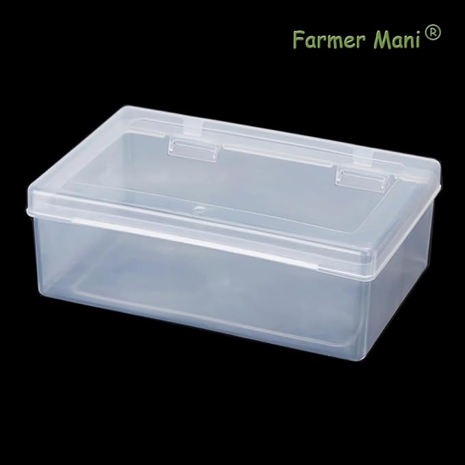 2 Pack Rectangle Small Storage Containers Box 6.5 x 4.17 x 2.28 inch, Clear Plastic Storage Containers Box for Collecting Small Items, Beads, Game Pieces, Business Cards, Crafts Accessories-NeatNest