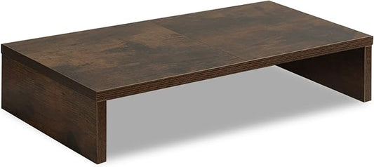 TEAMIX 20 Inch Monitor Stand Riser, Wooden Desktop Riser for TV/PC/Laptop/Printer, Rustic Brown Monitor Riser with Storage, Computer Stand Keyboard Organizer-NeatNest