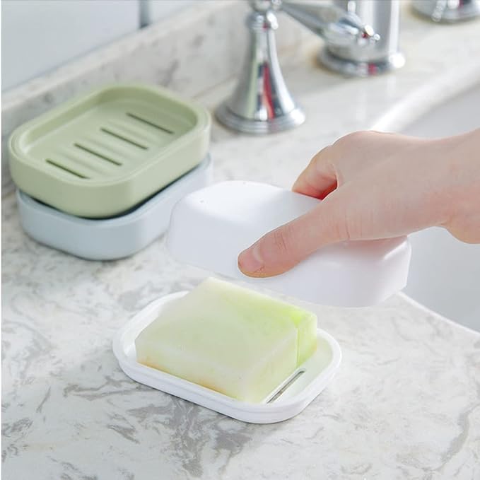 4 Pack Plastic Soap Dish, Soap Container, Double Layer Draining Soap Holder for Shower, Bathroom or Kitchen, C-0060-NeatNest