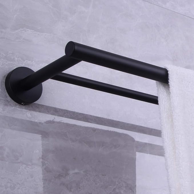30-Inch Matte Black Double Bath Towel Bar SUS 304 Stainless Steel Towel Rack Holder for Bathroom Wall Mount