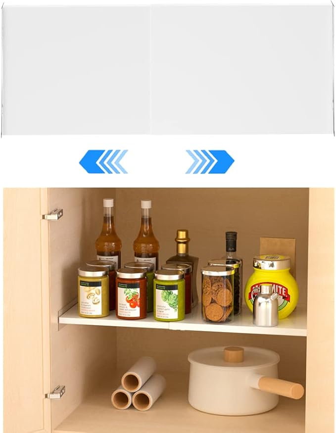 Closet Shelf Organizer, Adjustable Wardrobe Shelves Organizer System, Metal Shelf for Kitchen Cabinet Wardrobe Cupboard 11.8''W-NeatNest