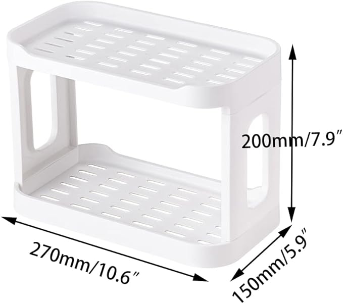 2-Tier Desk Organizers & Dispensers，Mail Holder for Office Desk Organization，Kitchen Spice Rack or Bathroom Countertop Organizer, Gift for Teachers, Classmates, and Friends,White-NeatNest
