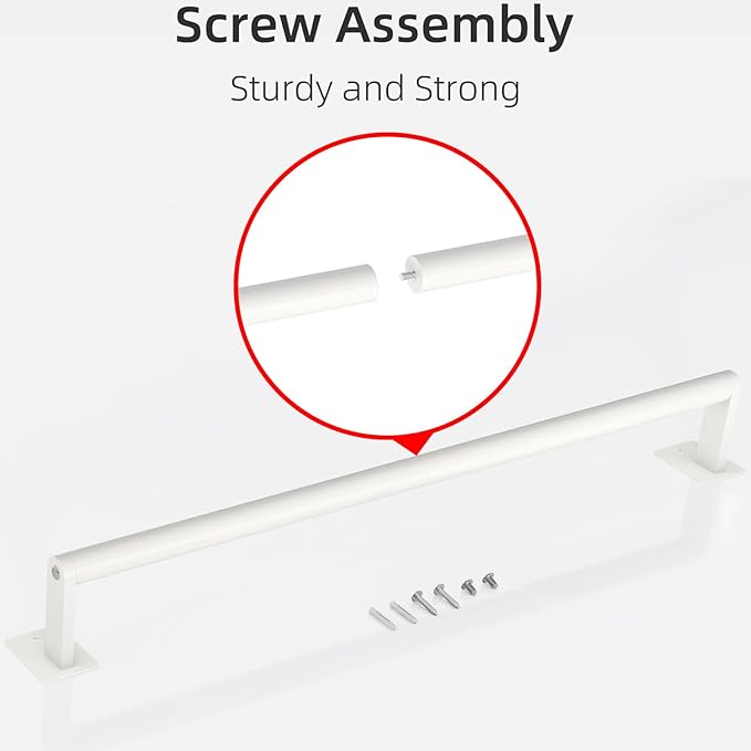 Bathroom Towel Bar, 24 Inch Towel Racks for Bathroom Wall Mounted, Heavy Duty Bath Hand Towel Holder Organizer, Modern Home Decor Towel Rod Bathroom Hardware Accessories, White