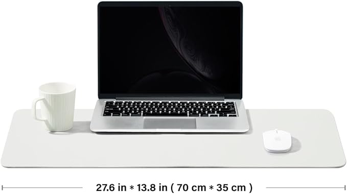 Cork Desk Mat - Dual-Sided Desk Pad for Office and Home - Desk Organization and Accessories - Ideal for Large Mouse Pad and Desk Mats on Top of Desks(White,27.6"x 13.8")-NeatNest