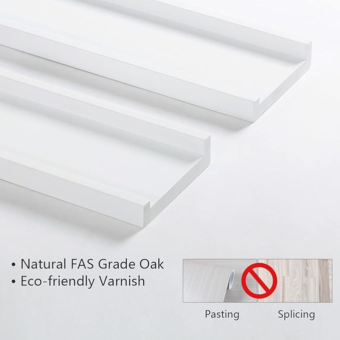 Floating Shelf White Oak Wood Wall Shelves 36 Inch (Upgrade Width 6"), Display Picture Ledge Shelf for Bedroom Living Room Bathroom Office Kitchen Wall Storage Shelves-NeatNest
