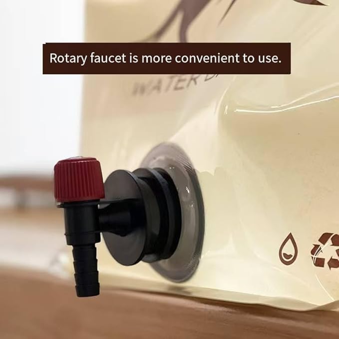 Collapsible 2-Gallon Water Jug Portable Camping Bag with Leak-Proof Spigot Durable BPA-Free 8L Collapsible Water Container for Hiking Camping Emergency Prep (Beige)-NeatNest