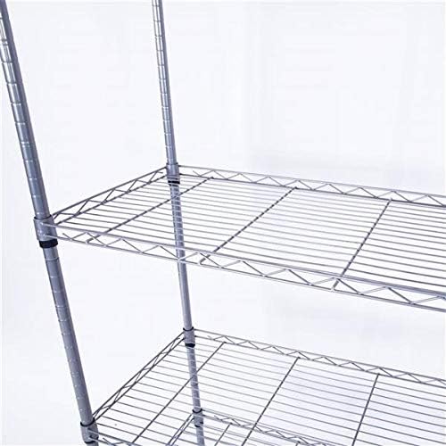 5 Tier Adjustable Storage Shelf Metal Storage Rack Wire Shelving Unit Storage Shelves Metal for Pantry Closet Kitchen Laundry (Silver-5)
