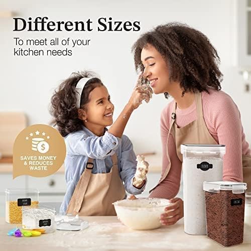Chef's Path Ultra Large - 48 Pack Food Storage Containers | Kitchen and Pantry Organization Canisters for Cereal, Dry Food, Flour and Sugar, BPA Free, Includes 24 Labels-NeatNest