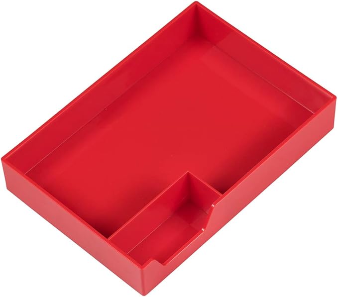 JAM Paper Stackable Half Desk Trays - Red - Office & Desk Supply Organizer Top Tray - Sold Individually-NeatNest