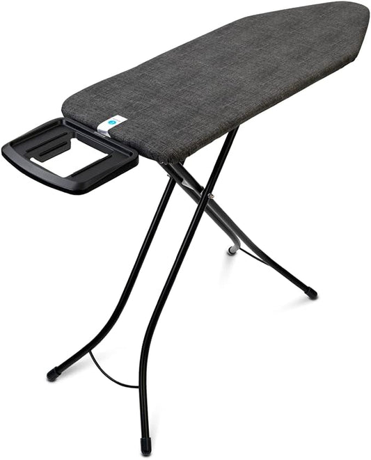 Brabantia - Ironing Board C - Flexible Steam Iron Rest - Adjustable in Height - Non-Slip Rubber Feet - Cover and Pad - Solid Foldable Unit - Denim Black - 49x18 Inches-NeatNest