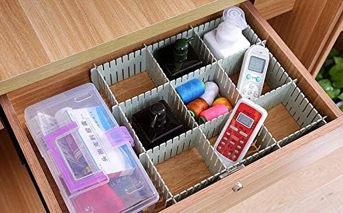 8pcs DIY Plastic Drawer Organizer Adjustable Drawer Dividers for Home Tidy Closet, Socks, Underwear, Office School Supplies, Kitchen Utensil Tools (Grey)-NeatNest