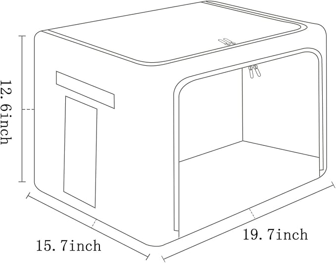 2 Pack Clear Window Storage Bins Large Foldable Fabric Storage Bins Boxes for Clothes Stackable Organizer Set with Carrying Handles19.7X 15.7X 12.6 Inches-NeatNest