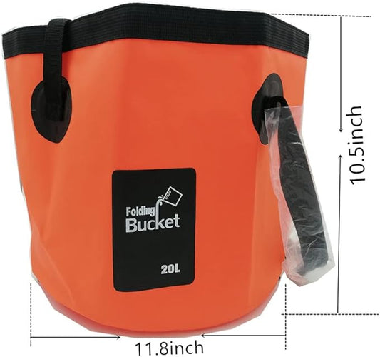 Collapsible Buckets, Camping Water Storage Container 5 Gallon(20L) Portable Folding Bucket Wash Basin-NeatNest