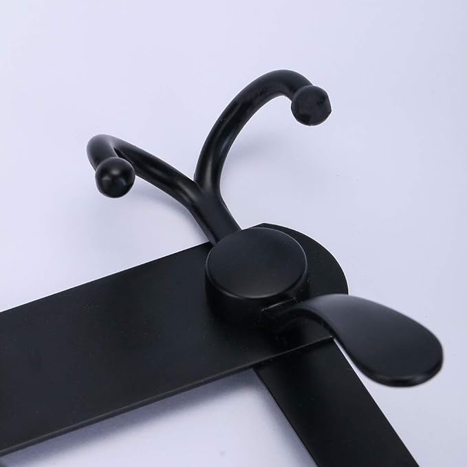 Encozy Over The Door Hooks,Coat Rack for Hanging Clothes Hat Towel (Heavy Duty Black 2pcs)
